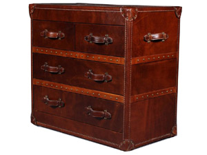 Leather Mayfair Steamer Trunk Chest