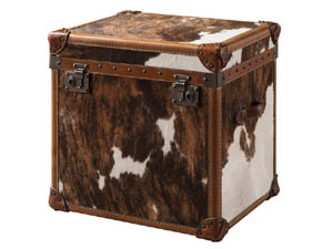 Pony Skin Leather Cube Trunk