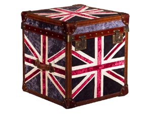 Vintage Fabric Union Jack Cube Trunk