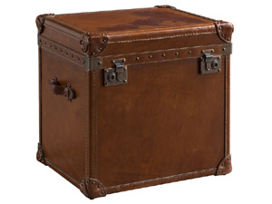 Vintage Leather Cube Trunk