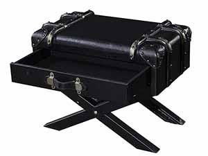 X Base Black Leather Small Trunk