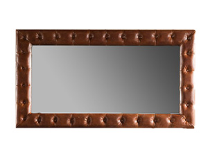 Leather Frame Rectangular Mirror