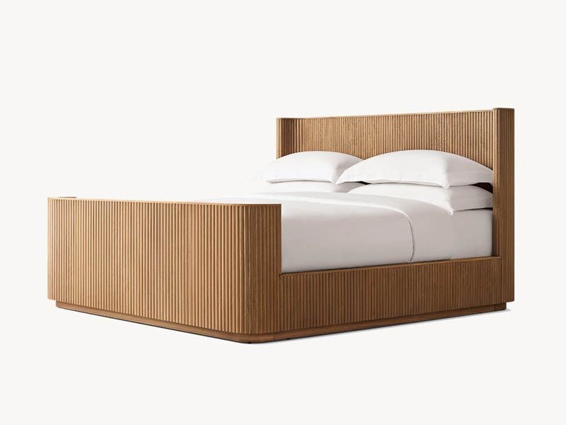 Oak Wooden Bed;New Style Bed;Shelter Bed With Footboard
