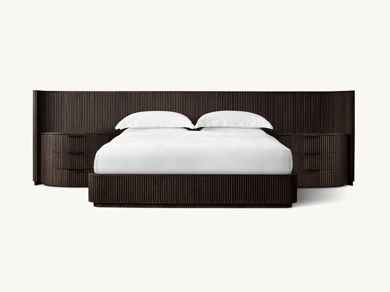 Wood King Size Bed;Solid Wooden Bed;European Oak Bed