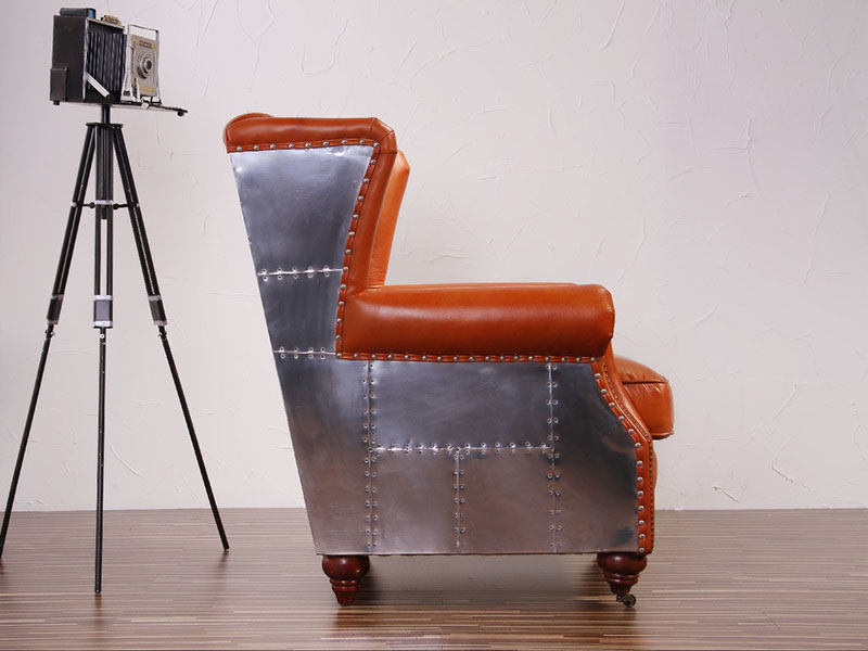 Antique Aluminum Chesterfield Chair