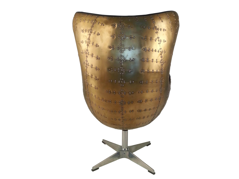 Brass Cover Vintage Leather Egg Chair