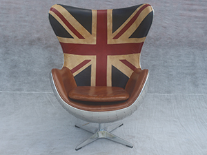 Aluminium Covered Aviator Union Jack  Egg Chair