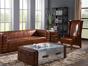 High Wing Back Leather Chair