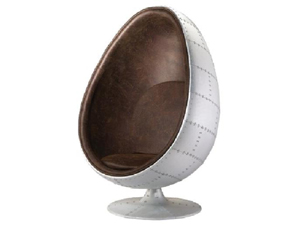 Vintage Leather Aviator Egg Pod Chair