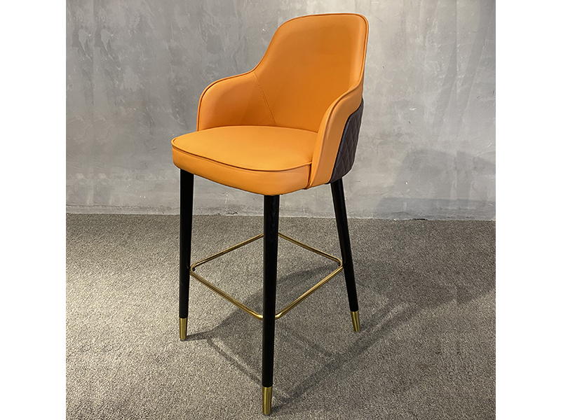 Luxury Velvet Fabric Task Genuine Leather Chair Stools Bar