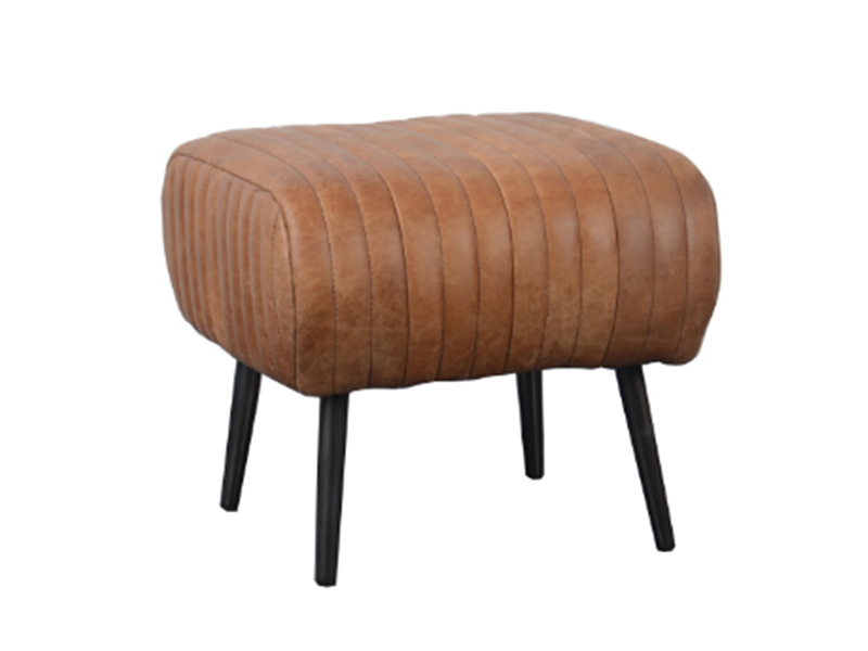 Leather Pouf Bench