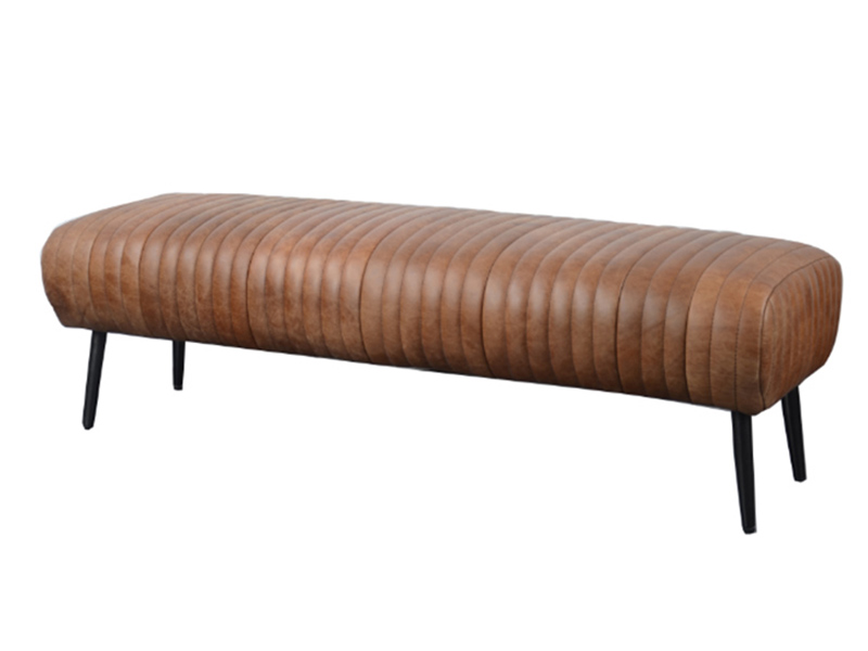 Leather Pouf Bench