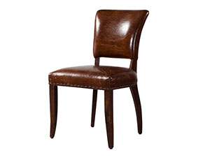 Antique Leather Seating Dining Chair
