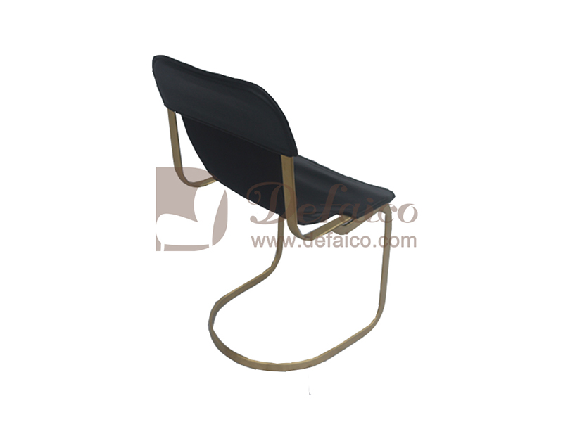 Restaurant Metal Legs PU Leather Dining Chair with Metal Frame Dining Chair