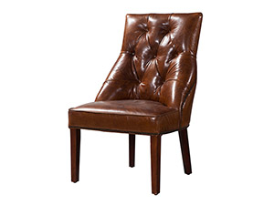 Tufted Back Leather Dining Chair