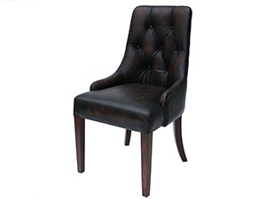 Tufted Back Leather Dining Chair