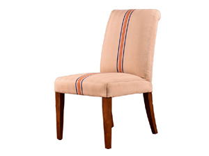 Wood Legs Canvas Fabric Side Chair