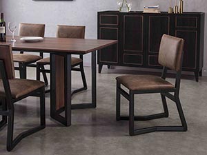 Wooden Leather Rustic Restaurant Luxury Dining Chair