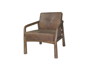 Oak Wood Dining Chair Retro Vintage Leather Seat Use In Kitchen Lobby Coffee Shop