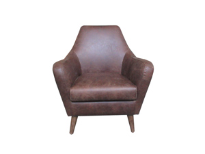 Vintage Brown Leather Dining Chair With Armrest Use In Living Room Restaurant Office Cafe