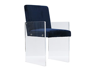 Luxury Modern Acrylic Chair with Velvet Cushion