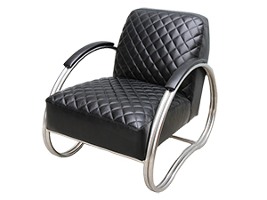 Metal Base Vintage Leather Industrial Chair