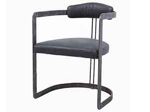 Industrial Leather Black Chair