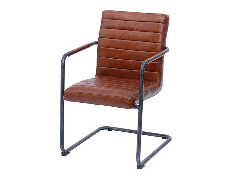 Metal Base Industrial Leather Office Chair