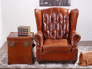 Antique Chesterfield Wing Back Chair