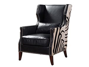 leather armchair and ottoman