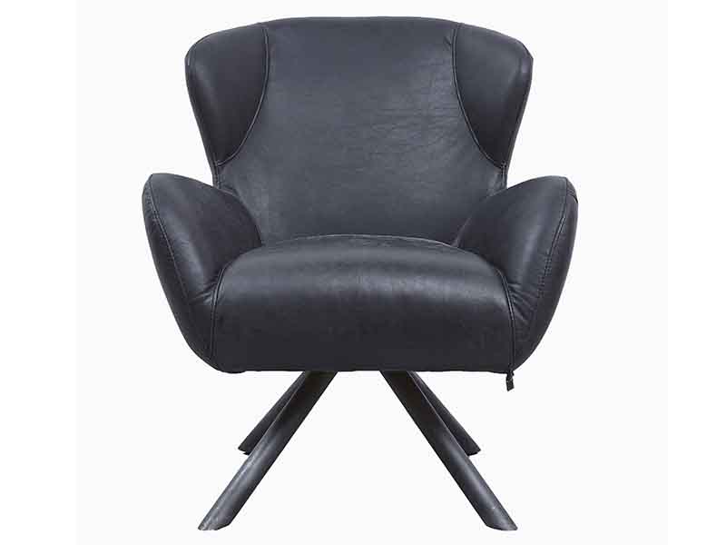 Black Leather Antique Style Chair