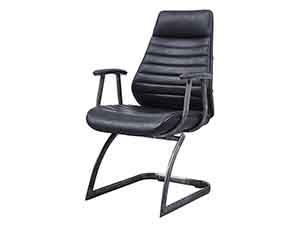 Black Vintage Leather Office Chair