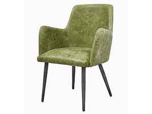 Distressed Green Leather Chair