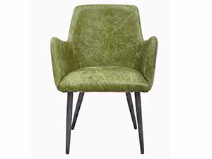 Distressed Green Leather Chair