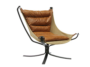 Unique Design Industrial Metal Base Antique Leather Chair