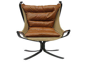 Unique Design Industrial Metal Base Antique Leather Chair