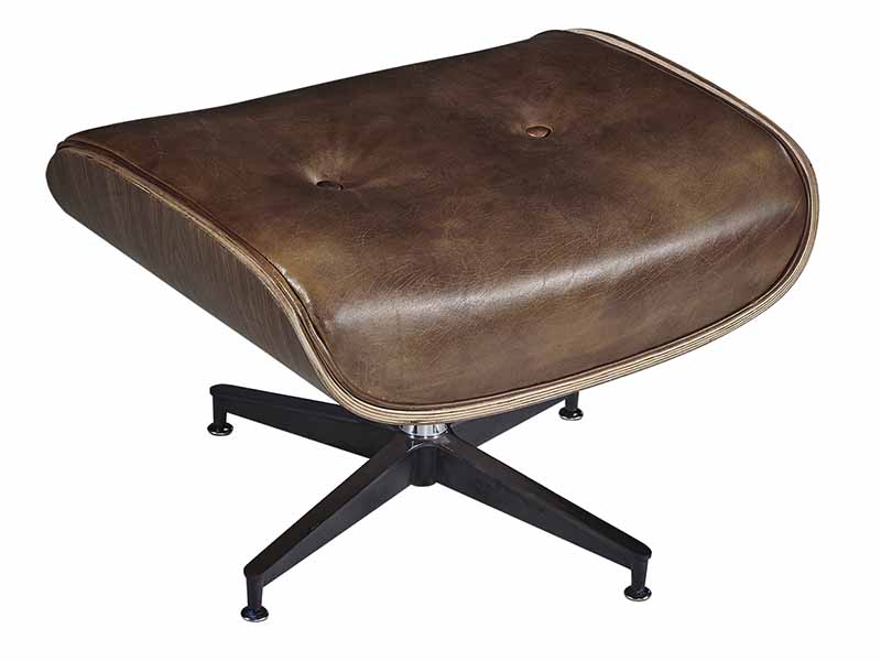 Eames Vintage Leather Chair with Stool