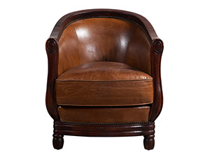 French Leather Single Armchair