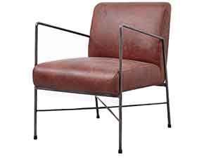 Industrial Iron Tube Antique Leather Chair