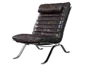 Black Vintage Leather Acrylic Armchair