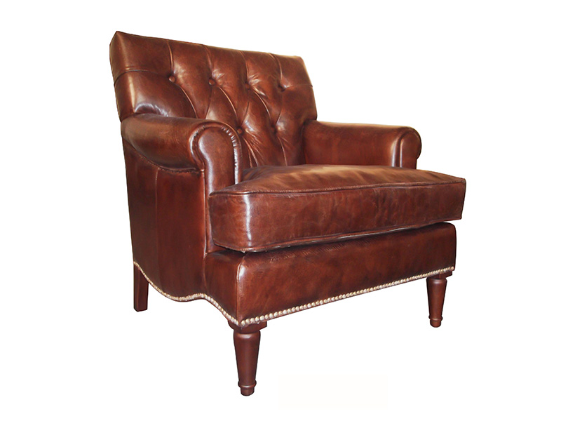 Retro Elegant Genuine Leather Professor Chair