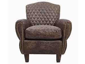Roll Arm Distressed Leather  Armchair