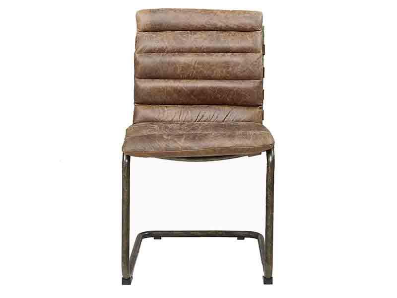 Tubular Base Antique Leather Chair