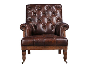 Tufted Back Deconstructed Vintage Leather Armchair
