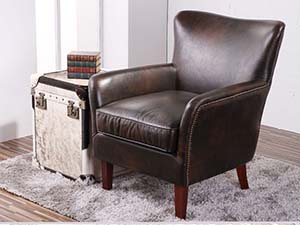 Vintage Black Leather Armchair