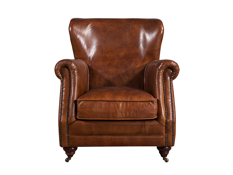 Vintage Leather Chairs With Castor