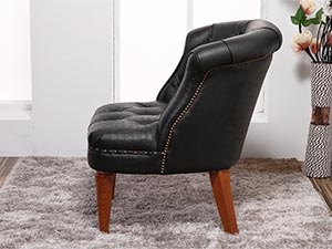 Tufted Leather Slipper Chair