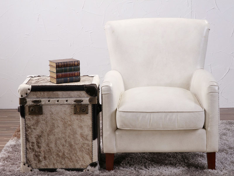 White Leather Single Armchair