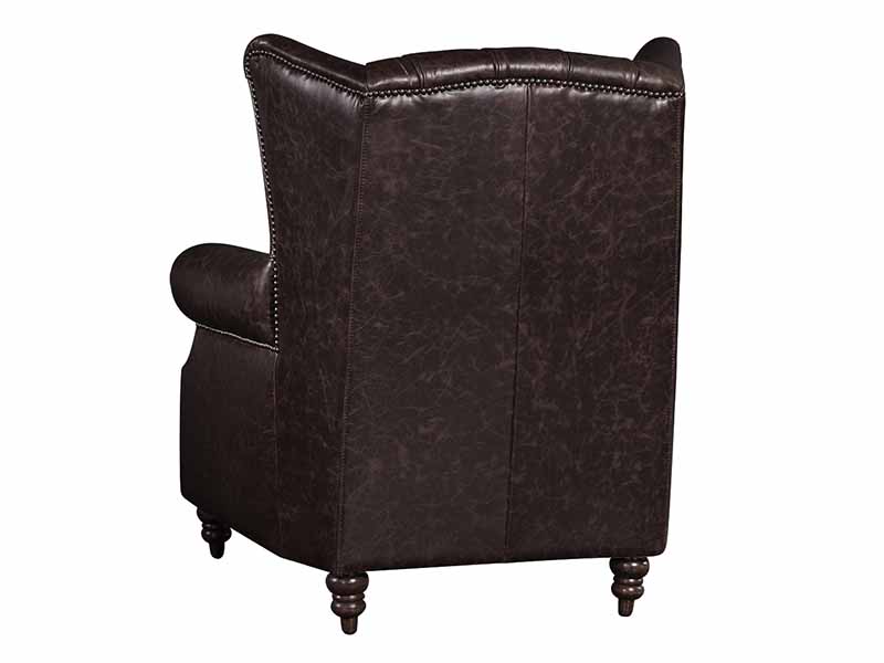 Wing Back Vintage Leather Brown Chair
