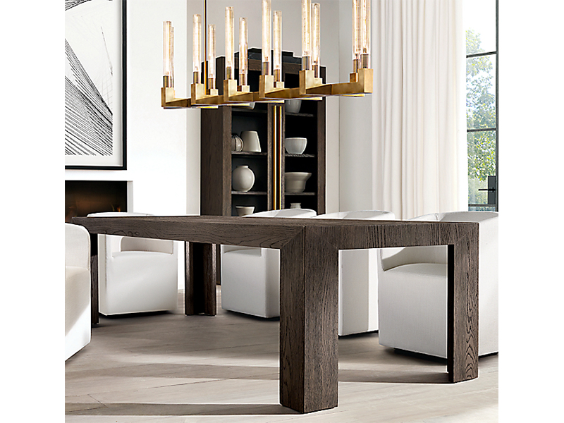Rectangular Solid Wood Oak Dining Table